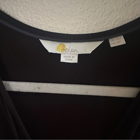 Boden Tiered Wrap Jersey Maxi Dress black short sleeve size 6 petite - Picture 10 of 13